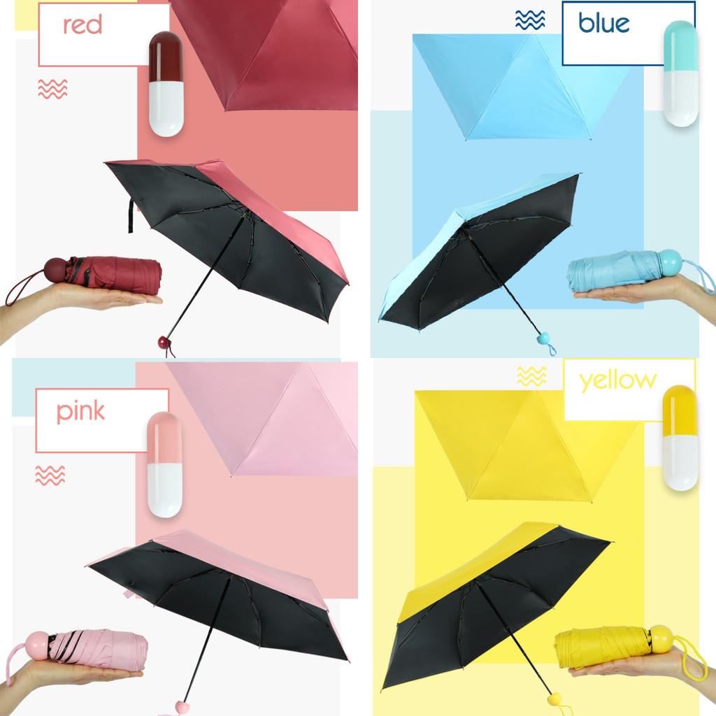 Folding Capsule Small Umbrella Pill Package Portable Travel Sunny Day Rainy