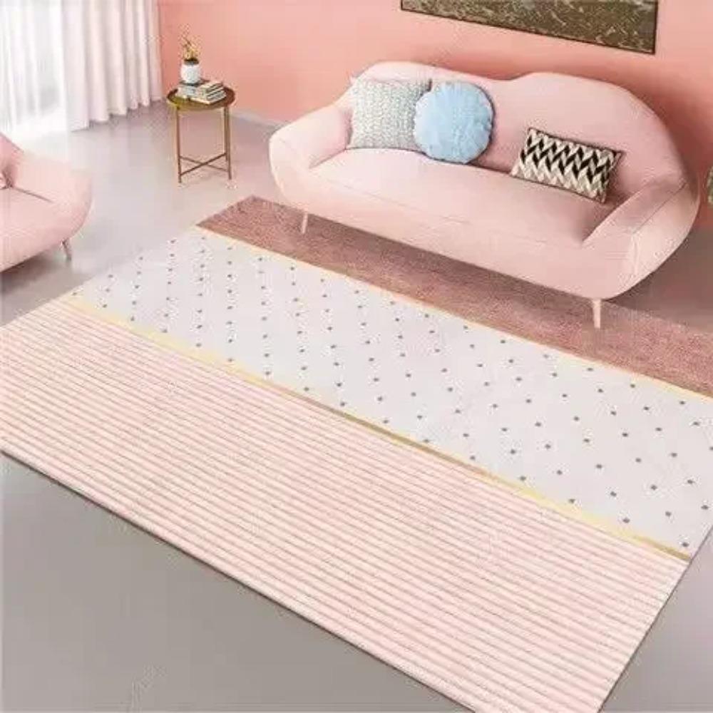 Pink Girl Bedroom Decor Square Carpet Luxury Nordic Carpets for Living Room Large Area Non-slip Cloakroom Rug Washable Floor Mat