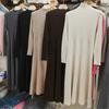 Autumn and winter new semi-turtleneck long knee warm dress fashionable versatile knitted sweater skirt women