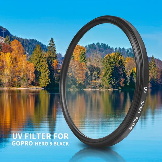 52mm UV Filter for GoPro Hero 7 5 6 Black Action Camera with Lens Cover Mount