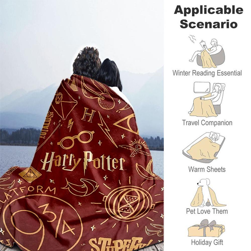 1pc Petrificus Totalus Harry Potter Platform 3 4 Outdoor Flannel Throw Blanket All Season Soft Warmth,Home Decor 1031048
