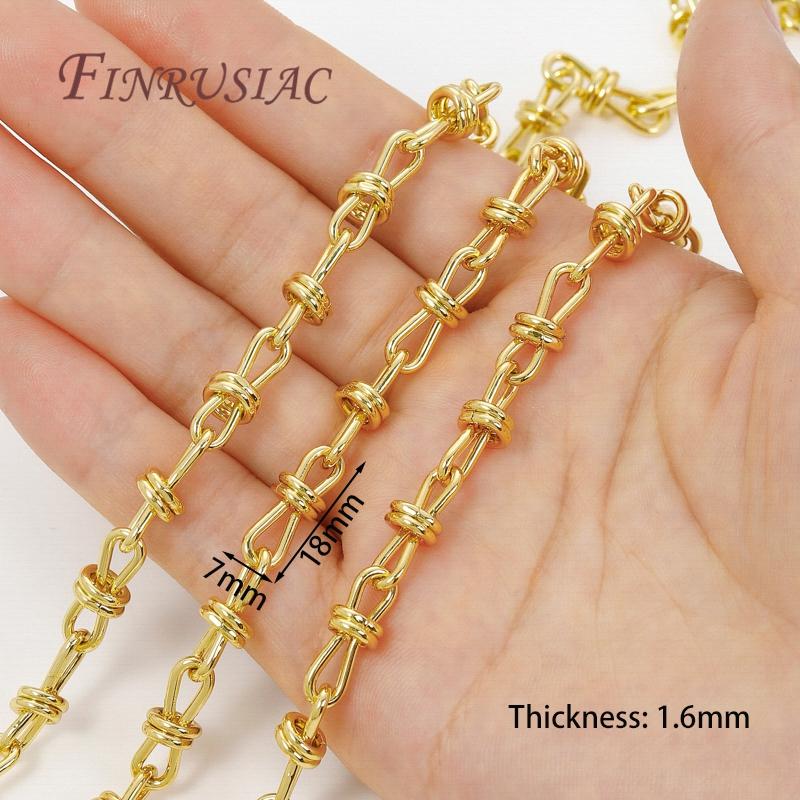 Multiple Styles 0.5-1 Meter 18K Gold Plated Roll Bulk Chains Cable Link Chains For Necklaces High Quality Jewelry Accessories