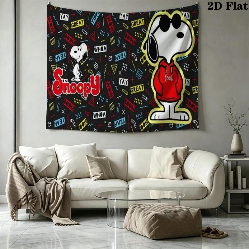 Dog Snoopy Wall Tapestry Aesthetic Wall Hanging Printed Fabric Blanket Decorative Tapestries for Bedroom Living Room Home Decor