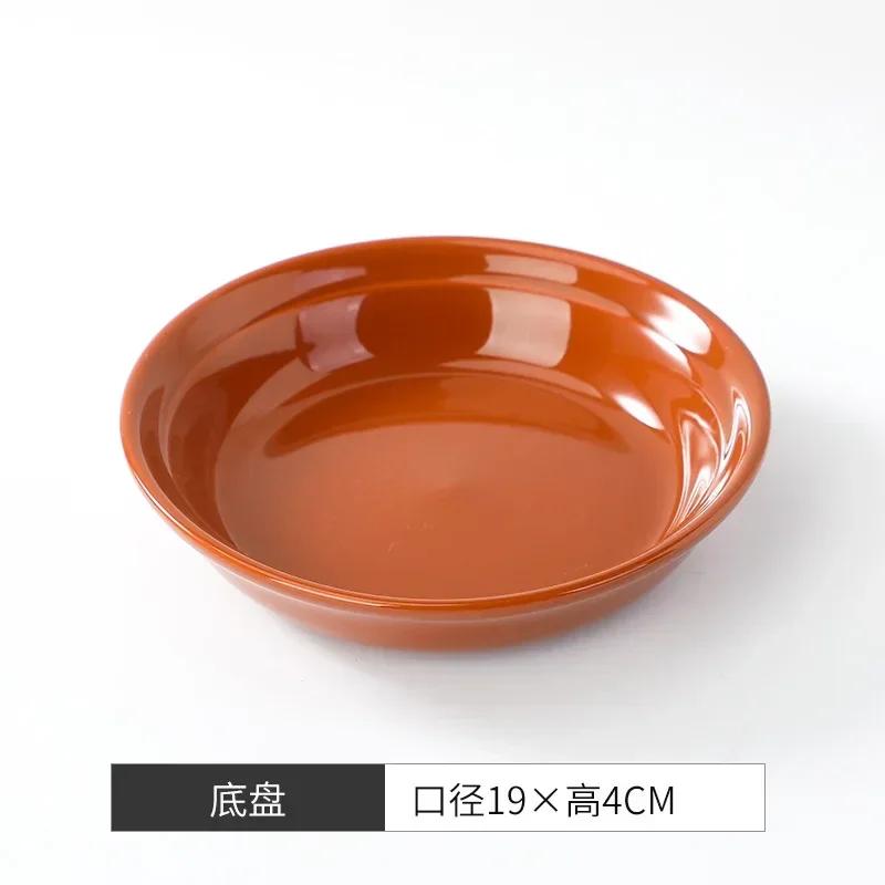 

French Snail Baking Dish Ceramic Brown Abalone Bake Plate Microwaveable Cooking Food Dishes Multifunctional Kitchen Tableware