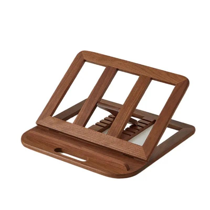 1pcs Wooden Adjustable Laptop Stand Multi-Purpose Home Office Desktop Reading Shelf Ergonomic Laptop Riser for Desk Organization