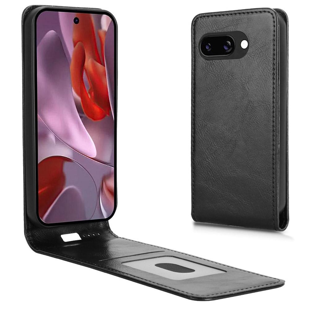 

Для чохла Google Pixel 9a з відділенням для карт, магнітна вертикальна відкидна шкіряна обкладинка для телефону Black