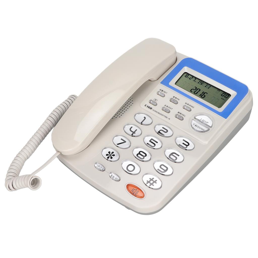 W168 Corded Telephone Caller ID Landline Phone with LCD Screen for Home Office Hotel