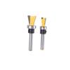 Set 2 Pezzi Fresa a Coda di Rondine con Cuscinetto Fresatrice per Legno Gambo 1/4in