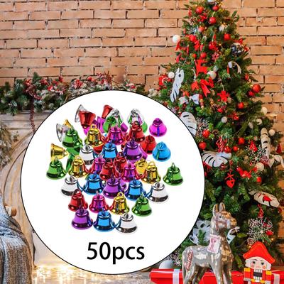 50 Pieces Craft Bells Jingle Colorful Pet Pendant Charms Small for DIY Doorbells