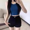 Dámské černé A-liniové zeštíhlující šortky s vysokým pasem pro drobné postavy - Letní horké kalhotky v americkém stylu 2025