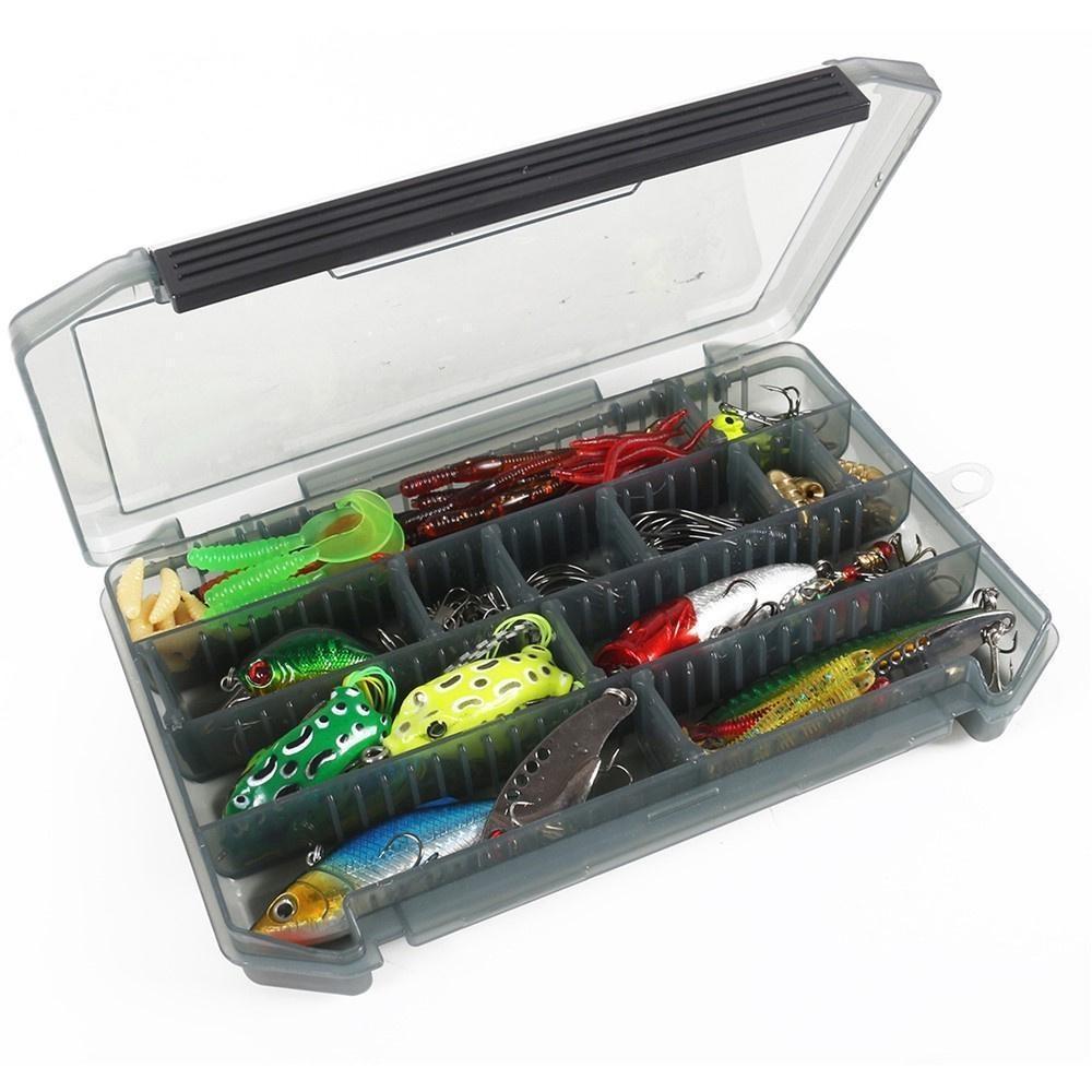 117 Stück/Box Angelköder Haken Set Gemischte Künstliche Köder Metall Angelhaken Boxed Rotierender Löffel Set Angelzubehör