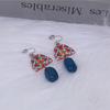 Pinkdudu Statement Color Block Earrings  Long Asymmetric Geometric Dangles in Vibrant Yellow and Blue PD1200