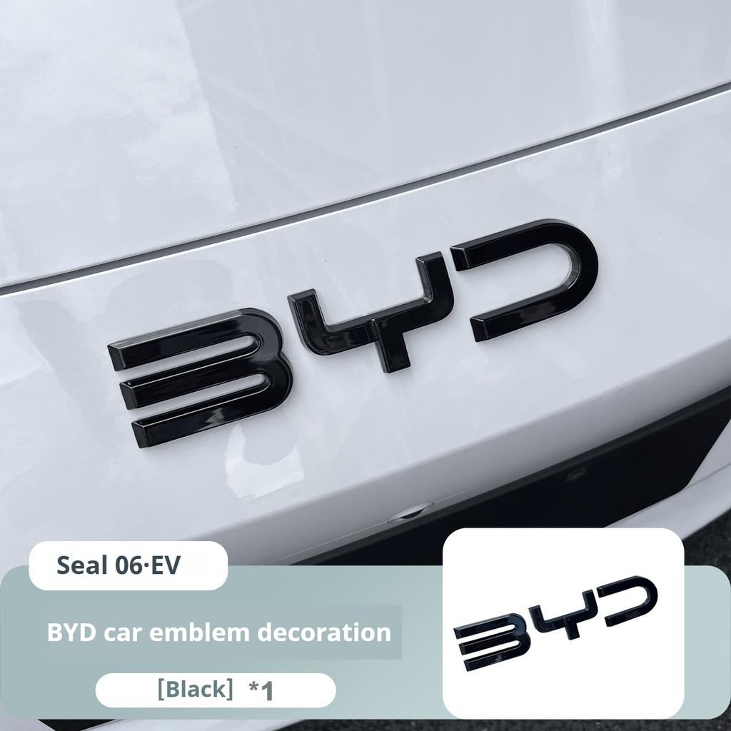 Do BYD Seal 06 DMI Seal 06 EV Modyfikacja Przedniego Godła Samochodu Czarny Wojownik Naklejki na Emblemat Samochodu Stylizacje Logo z Włókna Węglowego
