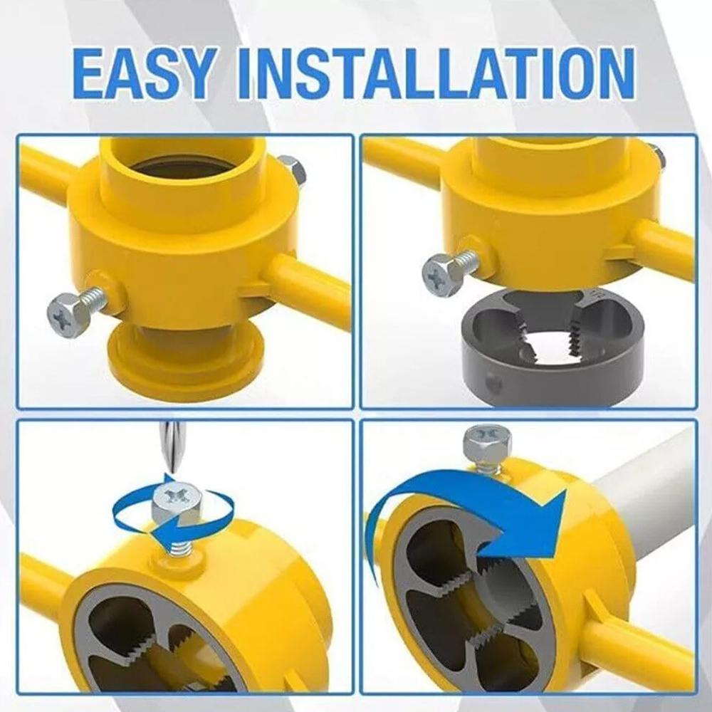 6pcs Plastic Pipe Thread Die Kit PVC Pipe Threader Plumbing Tool