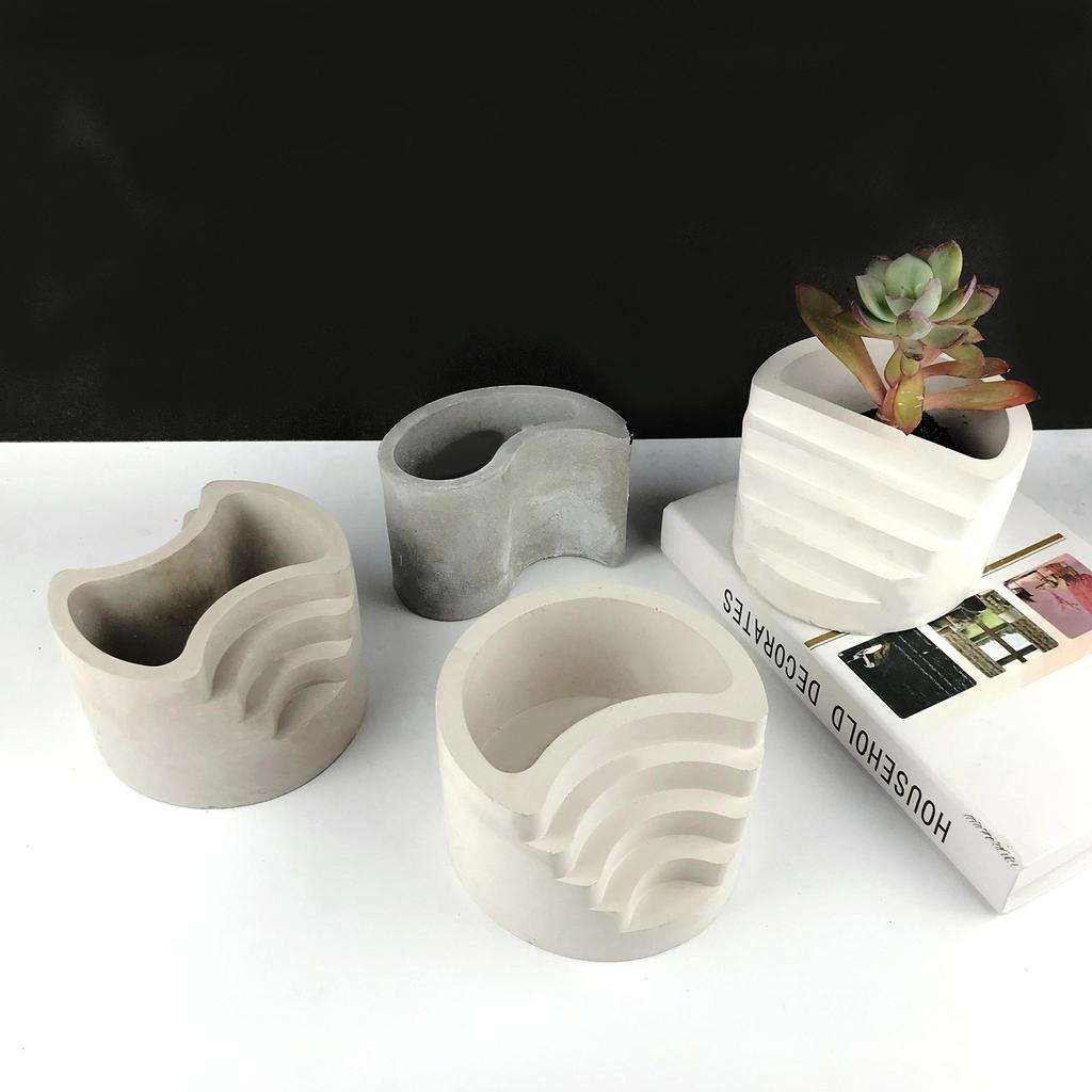 Concrete Cement Plant Pot Mold Flower Pot Silicone Mold Round Epoxy Resin Casting Molds for DIY Jewelry Storage Box