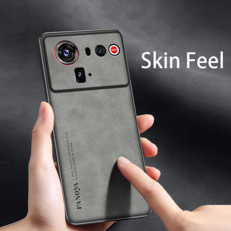 Retro Leather Skin Feel Case For ZTE Nubia Z80 Ultra Z80Ultra Shockproof Matte Silicone Soft Case Cover