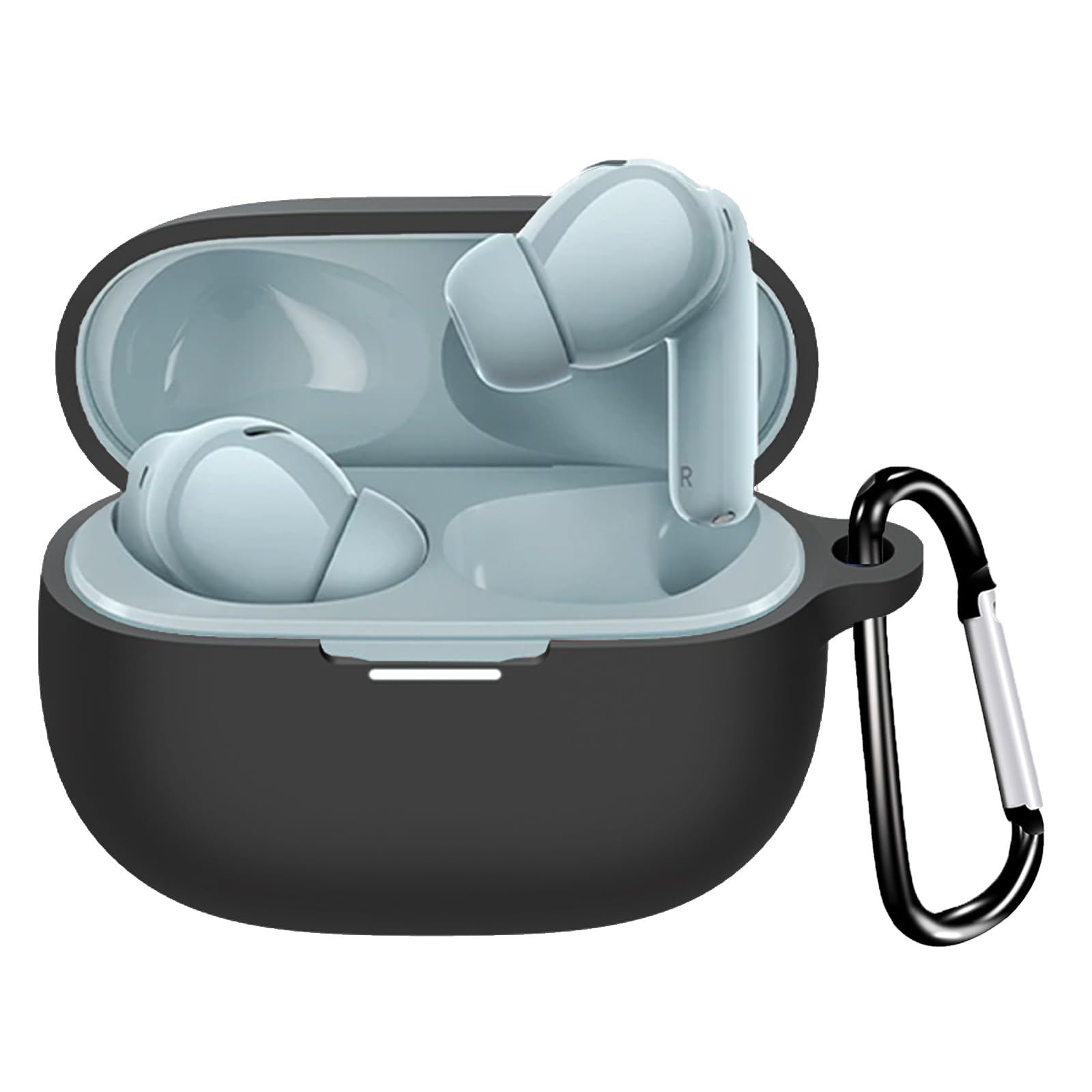 

YAODLE Silicone Case for Xiaomi Redmi Buds 5 Full Drop Scratch Charging Lightweight and with Carabiner Pro, Protection, Protection, Resistant, чорний