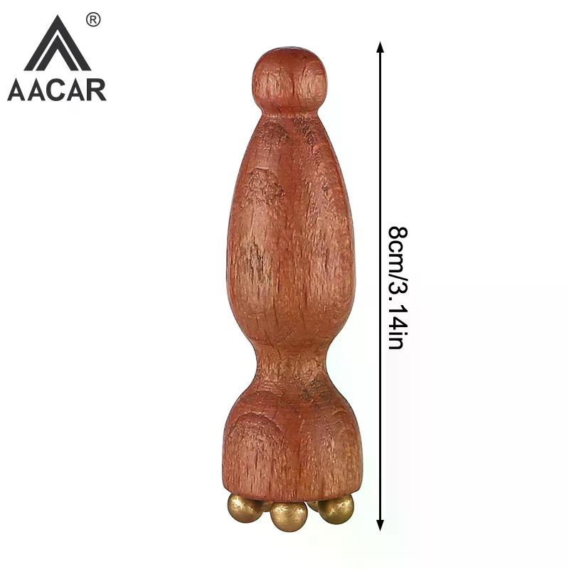 Mini Lotus Seedpod Brass Bead Wood Facial Gua Sha Eye Facial Point Massager Relaxatiow Meridians Acupoint Massage Tool