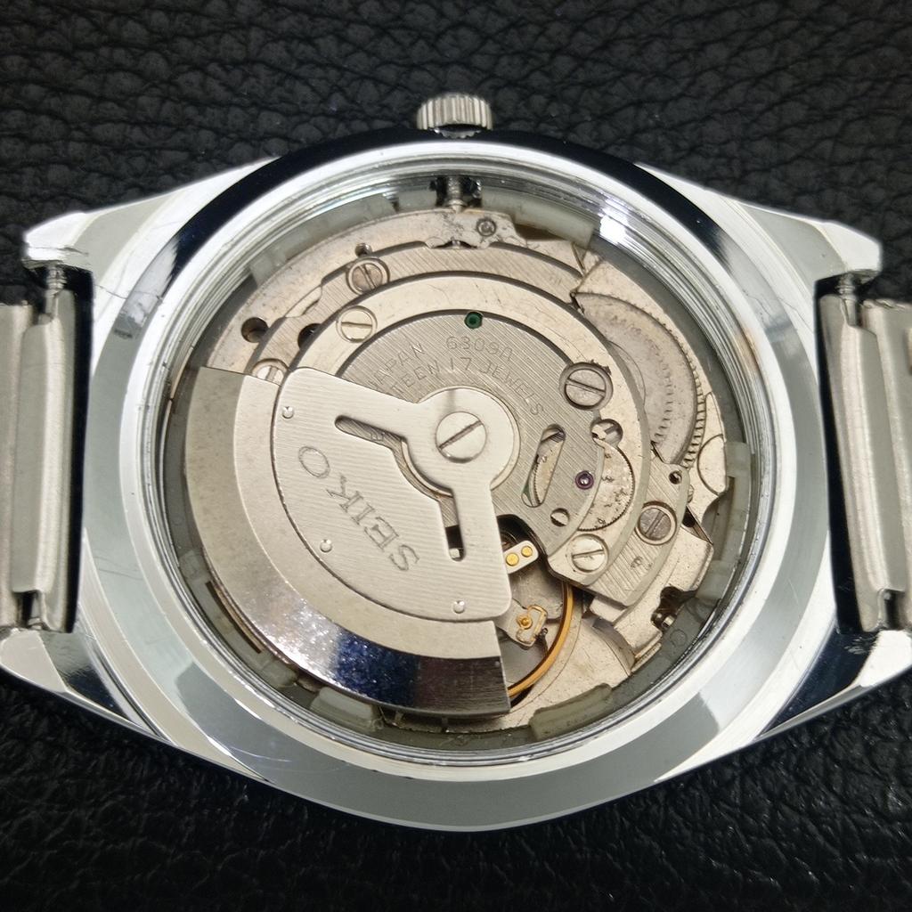 VINTAGE REFURBISHED SEIKO 5 AUTOMATIC 6309A JAPAN MENS BLACK WATCH a442571-1