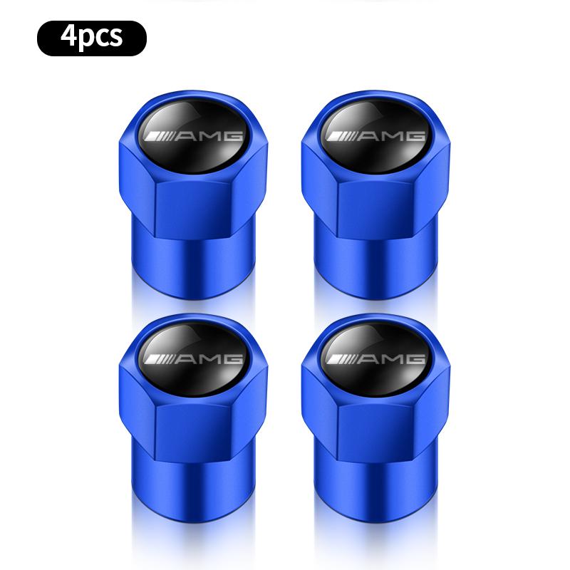 4PCS Car Wheel Tire Valves Tyre Stem Air Caps Cover For Mercedes Benz AMG W176 W202 W204 W205 W210 W211 W212 CLA CLK CLS GLA GLC