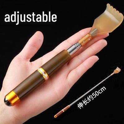 Telescopic Stainless Steel Back Scratcher and Magnetic Bead Massager for Elderly Itch Relief