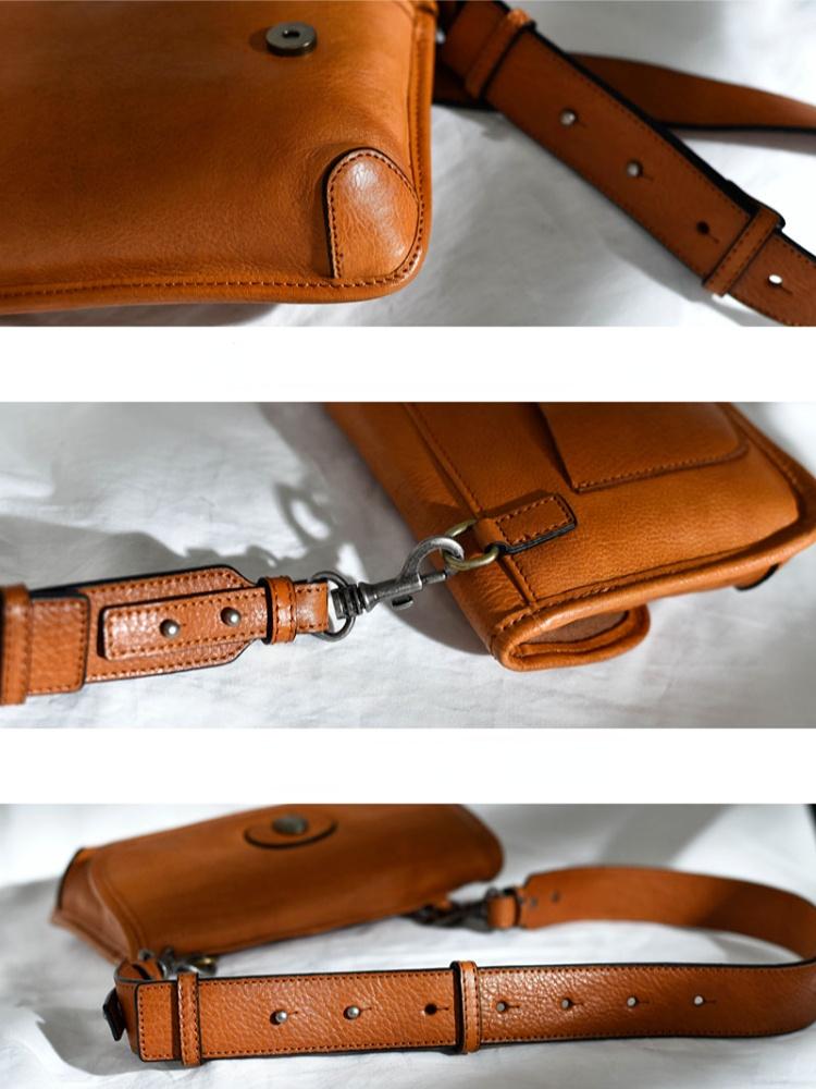 Johnature Geantă Mic Personalizată de Stradă din Piele Naturală Genți de umăr versatile retro din piele de vacă