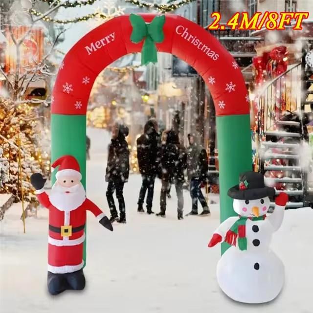 Christmas Inflatable Style Decoration Built-in LED Lights Inflatable Model Outdoor Ornament Xmas Party New Year Garden Decor