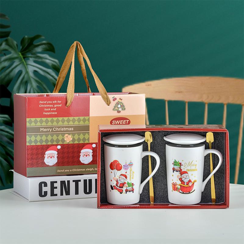 Souvenir Ceramic Couple Cup Set: Perfect for Weddings, Full Moons, Openings, or Business Gifts, with Custom Logo Printing Available.