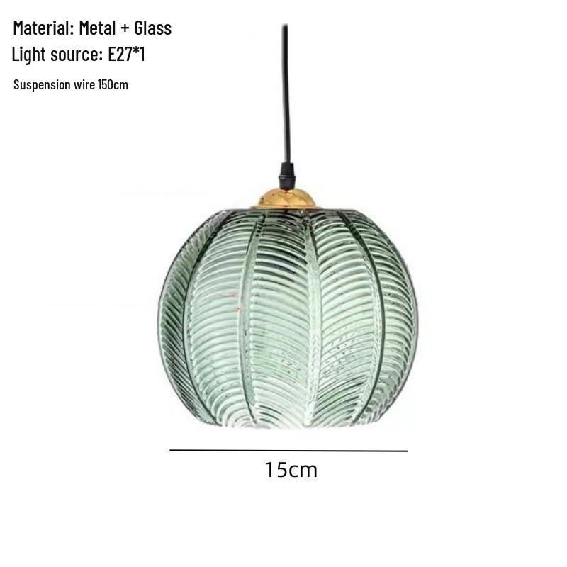 Designer Green Leaf Glass Pendant Light for Modern Spaces