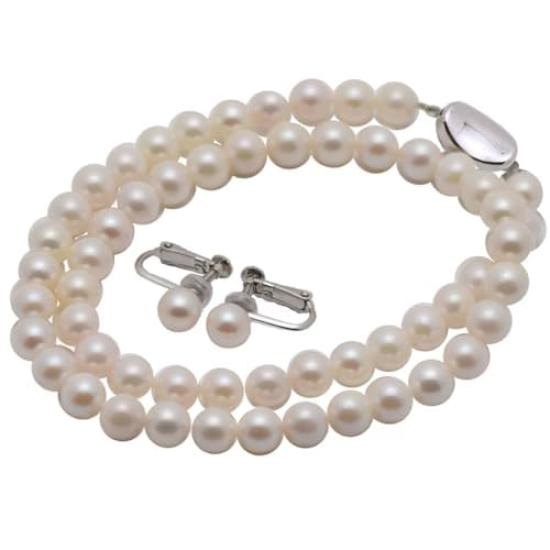 

Комплект намиста з натуральних перлів Акойя, справжні матеріали, сертифікат на дорогоцінне каміння в комплекті, камінь народження червня, весільний одяг на гвинті [Mani Mani] білий