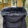 Raccoon Fur Collar Natural Fur Collar Winter Women Scarves Winter Female Gray Fur Collar Shawl Long Warm Genuine Fur Scarf