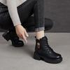 Leather Thick-soled Retro Martin Boots Women's Small Height-increasing Women's Shoes Autumn and Winter Ethnic Style Versatile Boots Women's Short Boo