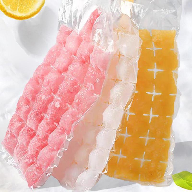 10/50Pcs Disposable Ice Bag Lattice Ice Cube Mold Bar Self-Sealing Ice Tray Bag Ice Cube Bag Box Edible Frozen Ice Cube