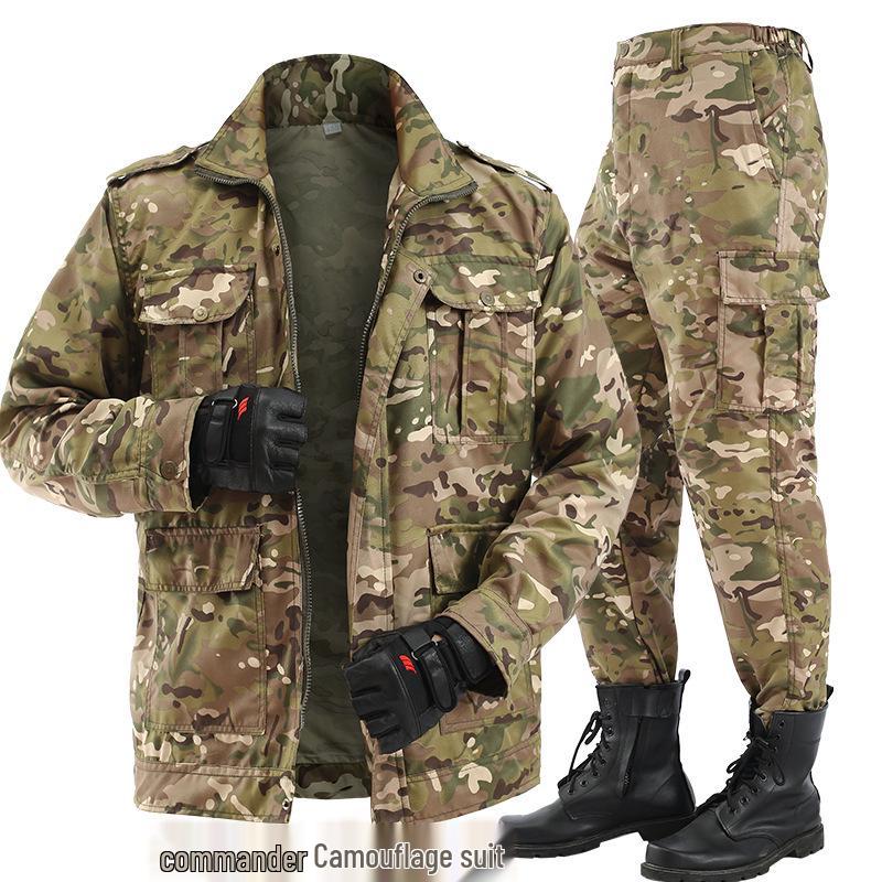 Men's Black Python Pattern Camouflage Workwear Set - Wear-Resistant Labor Protection for Spring and Autumn