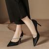 H8335-5 High Heels Black Women's Stiletto Autumn Single Shoes Women's French Word with Pointed Stiletto High Sense