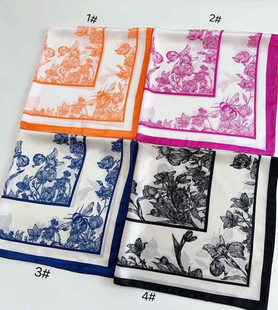 European and American silk scarves retro-printed paisley pattern 71 square scarf bag head versatile scarf