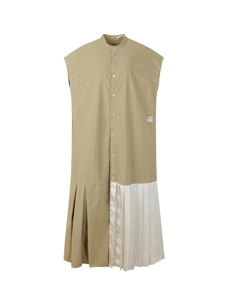 Recorde Half Pleats Shirt Long Dress_Rqdam23594Bex