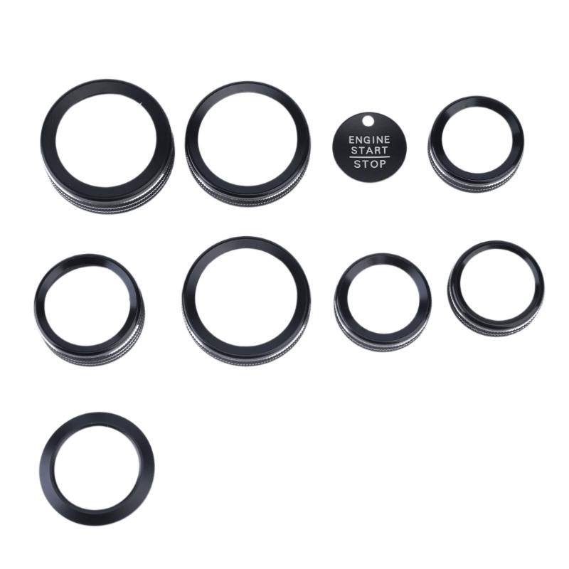 Dashboard Trim Rings, Climate Control Knob Trim Rings, Compatible for 2021-2024 Car F150 , 9 Piece Aluminum Knob Accent Set for Interior New
