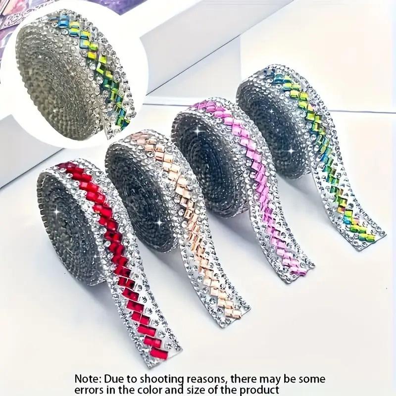 3Yards/Roll Embellishments Sparkling Rhinestone Tape Dresses Decoration Glass DIY Bag & Box Jewelry Making Parts Crystal Ribbon