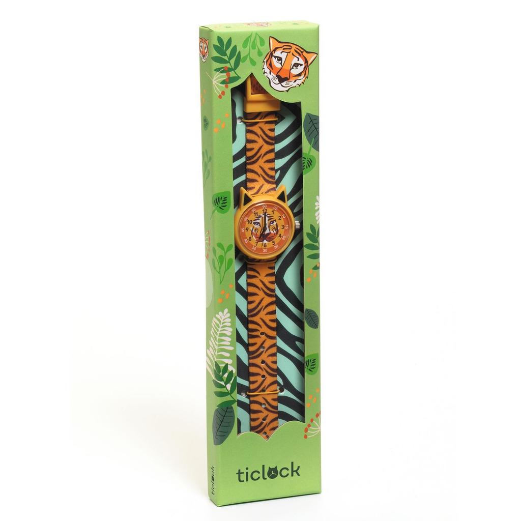 DJECO Tiger Watch Kids Watch Yellow Animal Tiger Cute Stylish Nordic 3 Years Old 4 Years Old 5 Years Old 6 Years Old Boys Girls Toddlers Baby