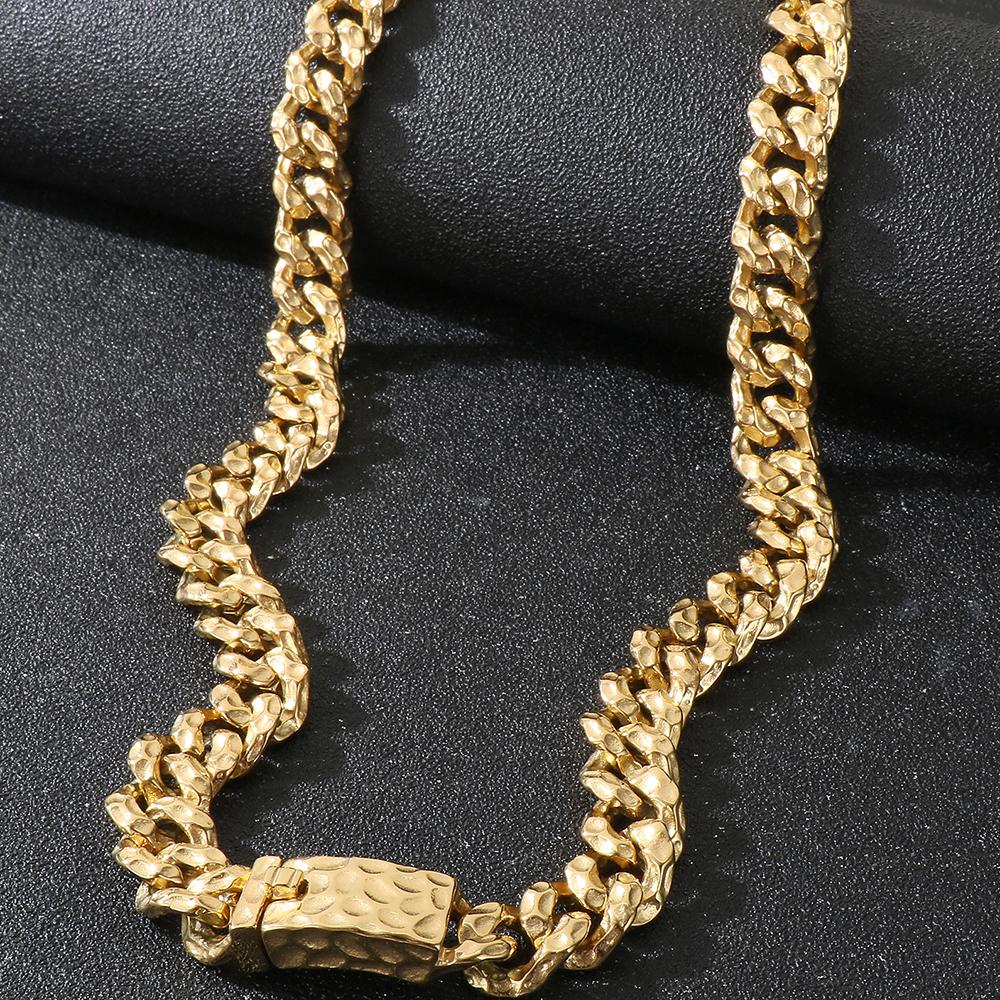 60CM Long 13MM Width Choker Necklace Man Solid Stainless Steel Curb Cuban Link Chain Necklaces for Men Male Jewelry Vintage