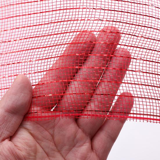 Christmas Mesh Ribbon 10 Inch X 10 Yards Red/Red White