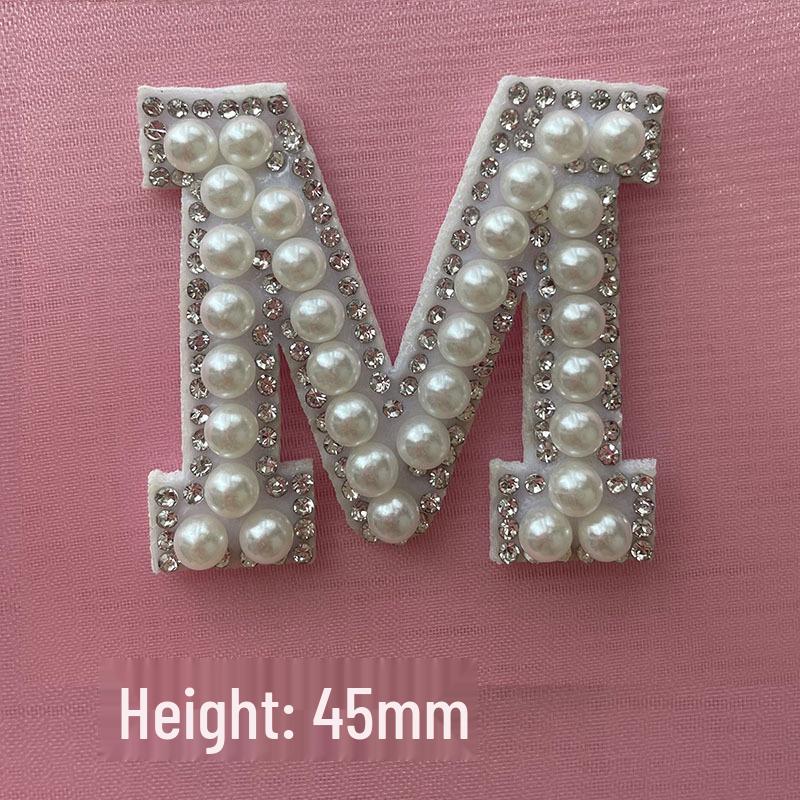 DIY Pearl & Rhinestone Iron-on Letter Stickers - 26 Alphabet Designs for Hat Decoration