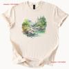 Forest River T Shirt Watercolor Landscape Nature Outdoor Camping Vintage Versatile Graphic Designer Clothes Homme Soft