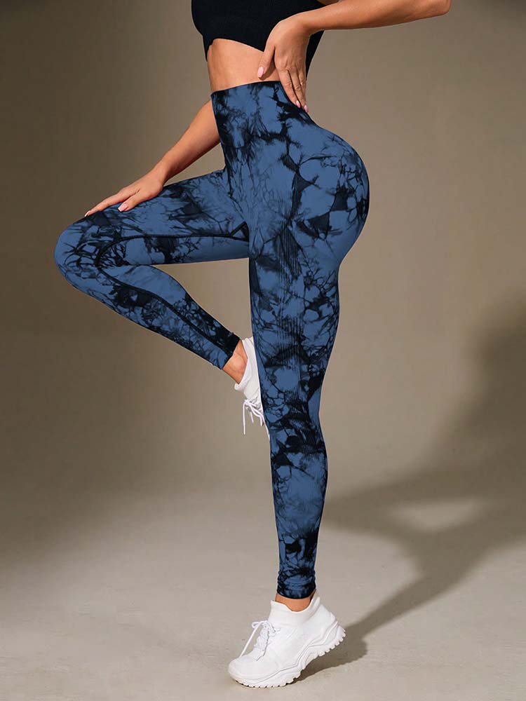 Women's High Waisted Tie Dye Yoga Pants - High Elasticity Tight Fitting Hip Lifting Design, Fitness and Sports Tight Pants.