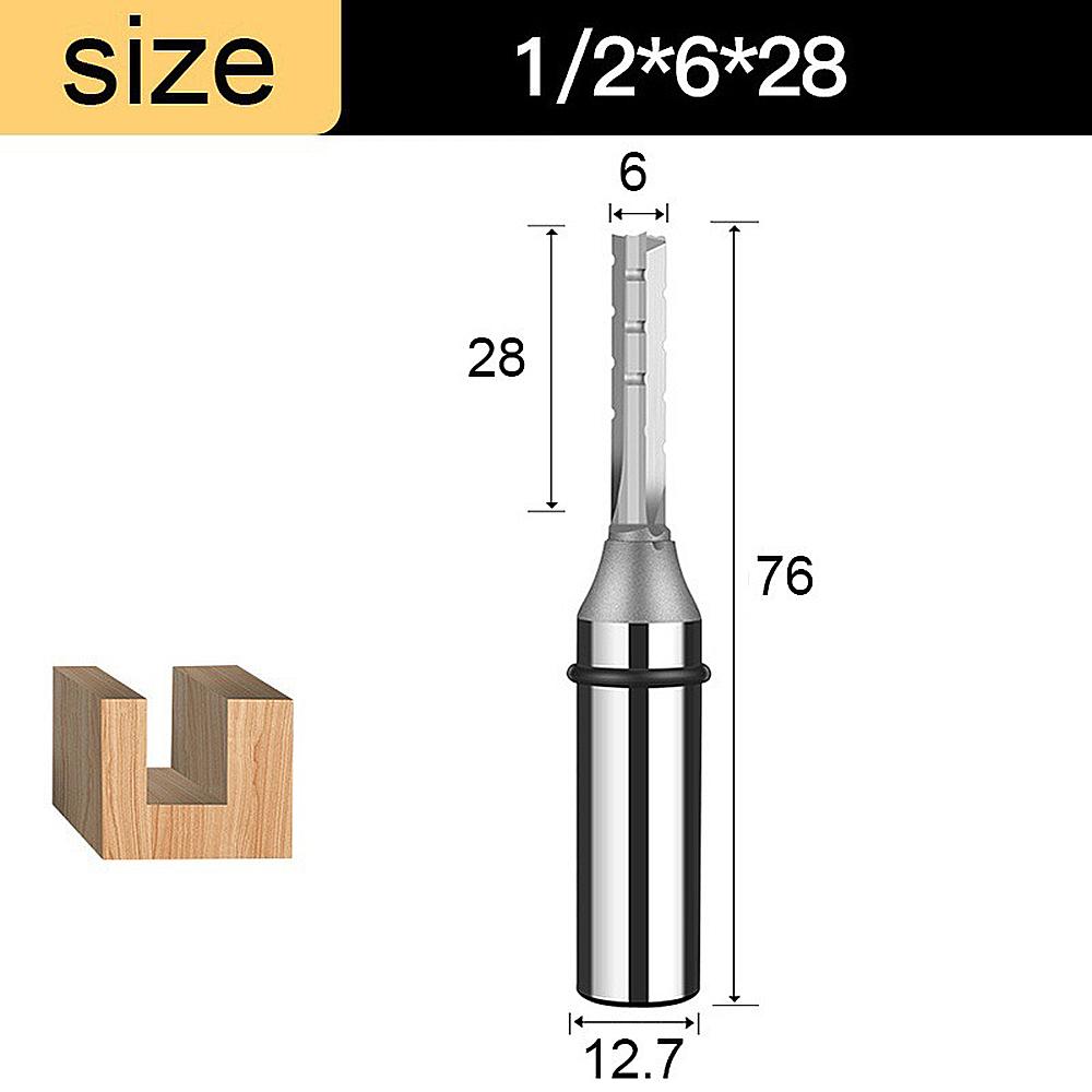1PCS 1/2 Shank 3 Flutes Straight Cutting Router Bit TCT Cutters For Working Wood CNC Bits Milling Slot