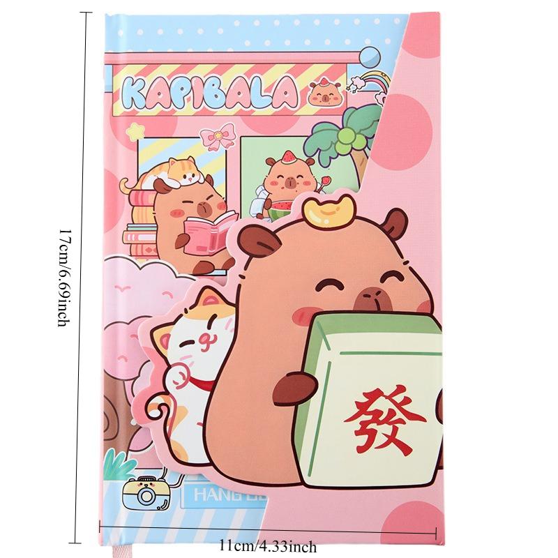 1Pc Capybara Magnetic Notebook Color Inner Page Notepad Office Supplies Student Stationery Gifts Holiday Gift Novelty Stationery Teacher Party Favors