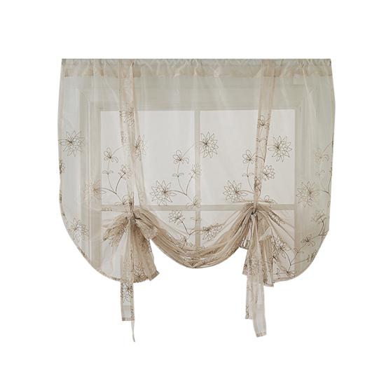 Mantovana Per Finestra Con Fiori Piangenti E Legacci – 137x45 Cm – Floreale Primaverile Per Cucina E Camera Da Letto