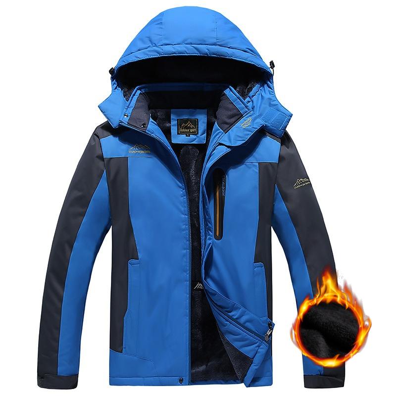 Men's Winter Jacket Cotton Coat Plus Velvet Thick Coat Cold-proof Work Clothes Plus Size