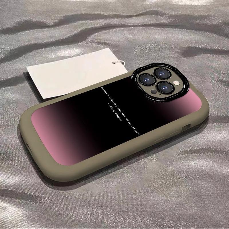 Applicable To Apple 16promax Mobile Phone Case Silicone Puff Shell 15pm High End Sense Gradient Painted IPhone14